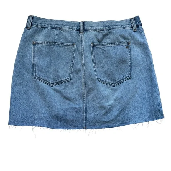 Madewell Denim Crossover-Waist Mini Skirt Womens Size 30 Blue Cotton Pockets - Picture 3 of 6